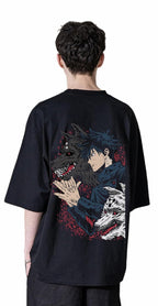 Oversized Anime Fox Graphic Tee