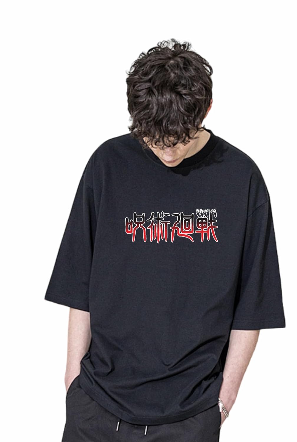 Oversized Anime Fox Graphic Tee