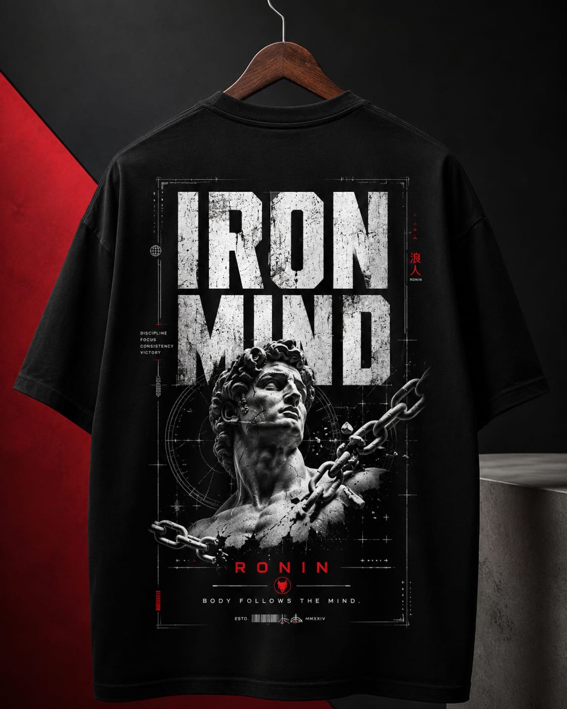 IRON MIND Oversized T-Shirt | 240 GSM Premium Terry Cotton | Ronin Fashion