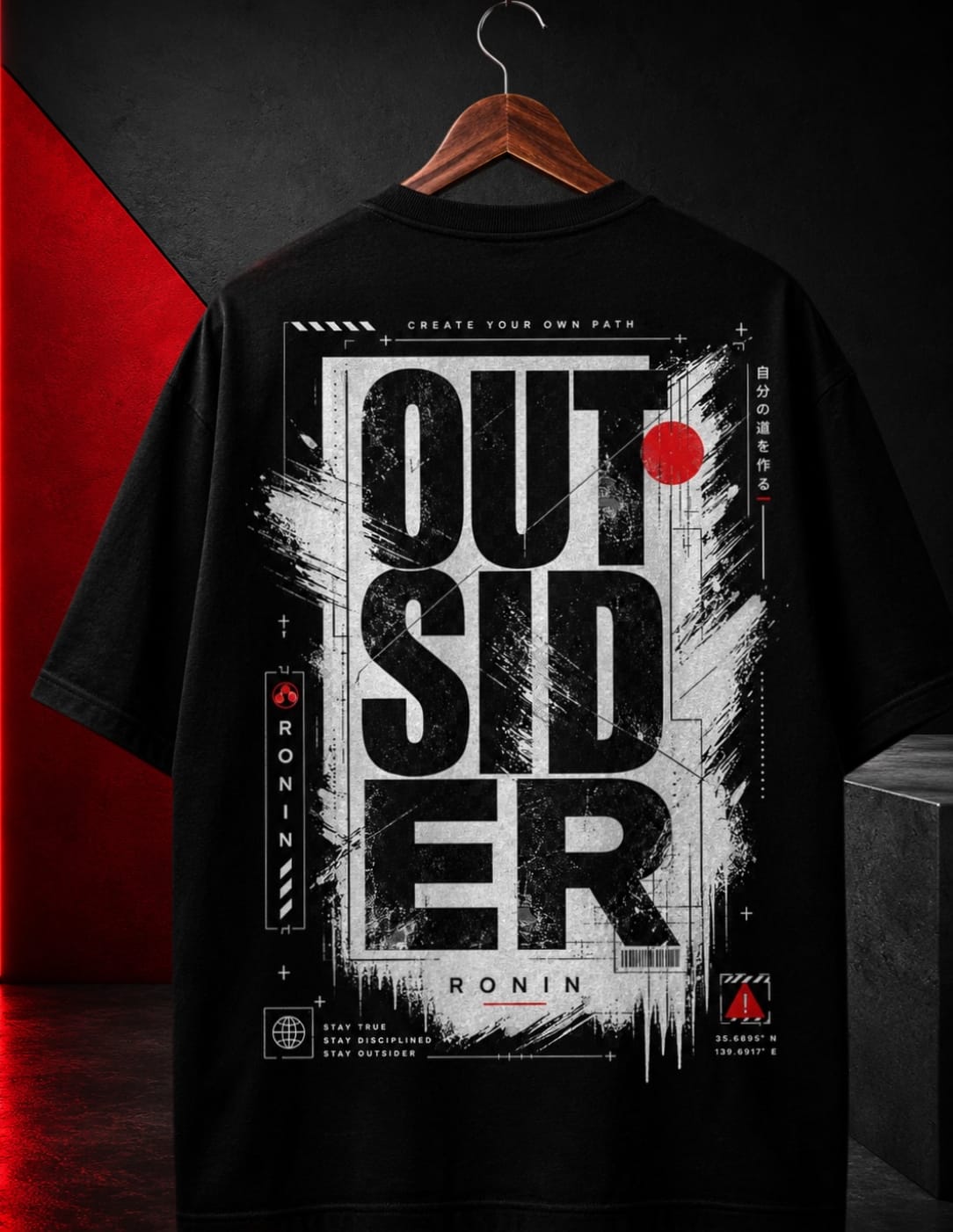 OUTSIDER Oversized T-Shirt | 240 GSM Premium Terry Cotton | Ronin Fashion