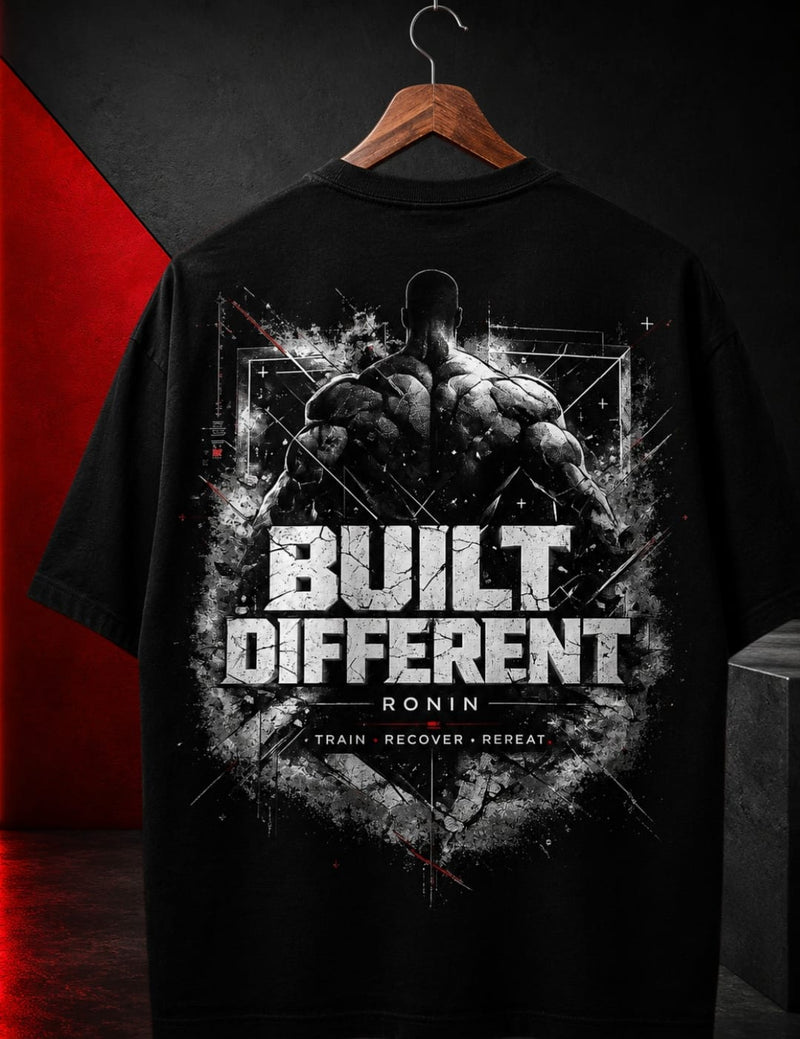 BUILD DIFFERENT Oversized T-Shirt | 240 GSM Premium Terry Cotton | Ronin Fashion