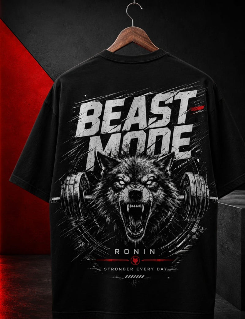 BEAST MODE Oversized T-Shirt | 240 GSM Premium Terry Cotton | Ronin Fashion