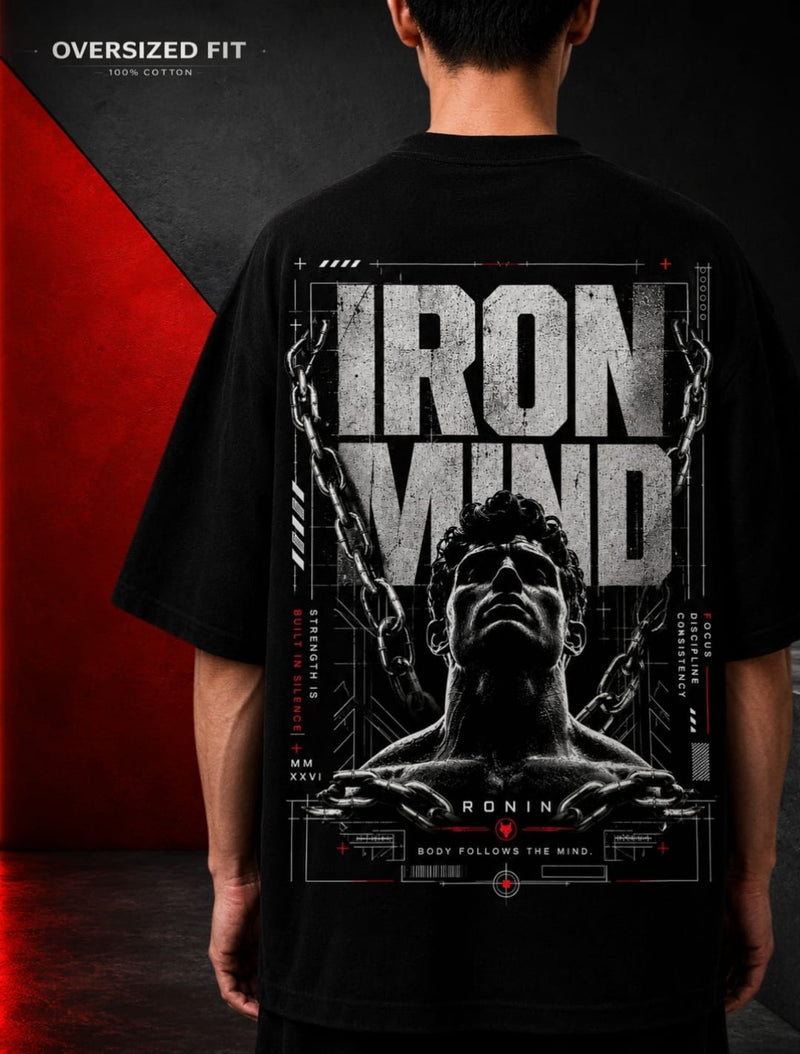 IRON MIND Oversized T-Shirt | 240 GSM Premium Terry Cotton | Ronin Fashion