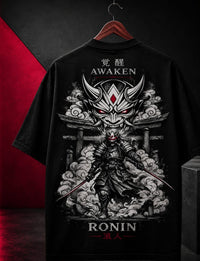 AWAKEN Oversized Anime T-Shirt | 240 GSM Premium Terry Cotton | Ronin Fashion