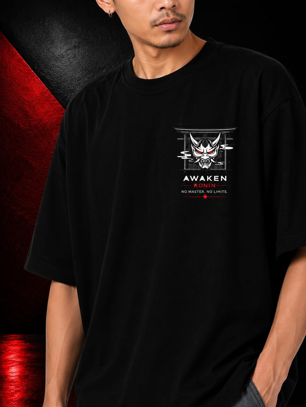AWAKEN Oversized Anime T-Shirt | 240 GSM Premium Terry Cotton | Ronin Fashion