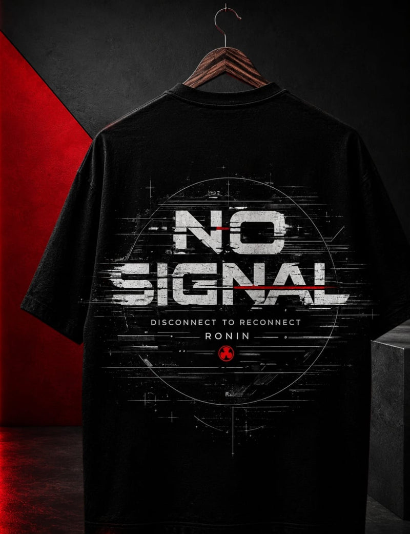 NO SIGNAL Oversized Streetwear T-Shirt | 240 GSM Premium Terry Cotton | Ronin Fashion