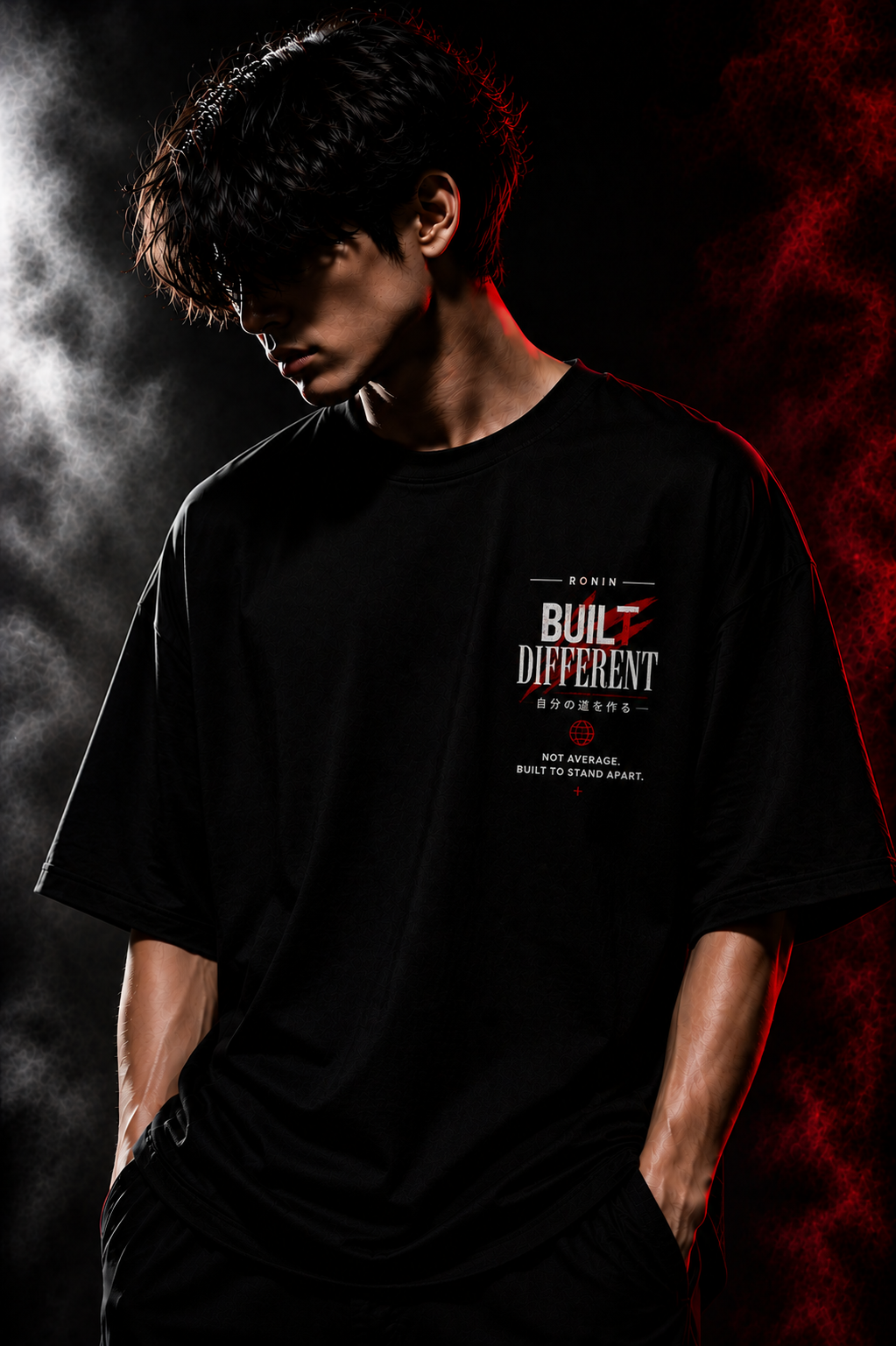 BUILD DIFFERENT Oversized T-Shirt | 240 GSM Premium Terry Cotton | Ronin Fashion