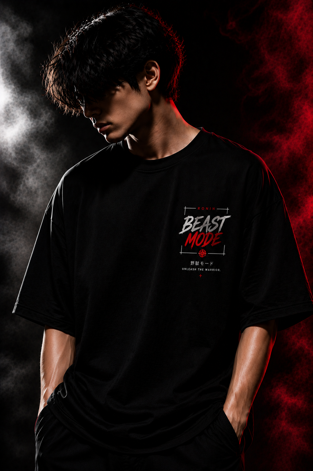 BEAST MODE Oversized T-Shirt | 240 GSM Premium Terry Cotton | Ronin Fashion