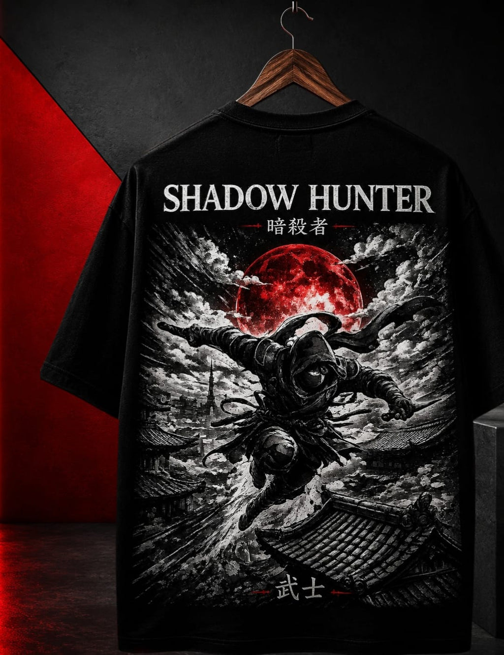 SHADOW HUNTER Oversized Anime T-Shirt | 240 GSM Premium Terry Cotton