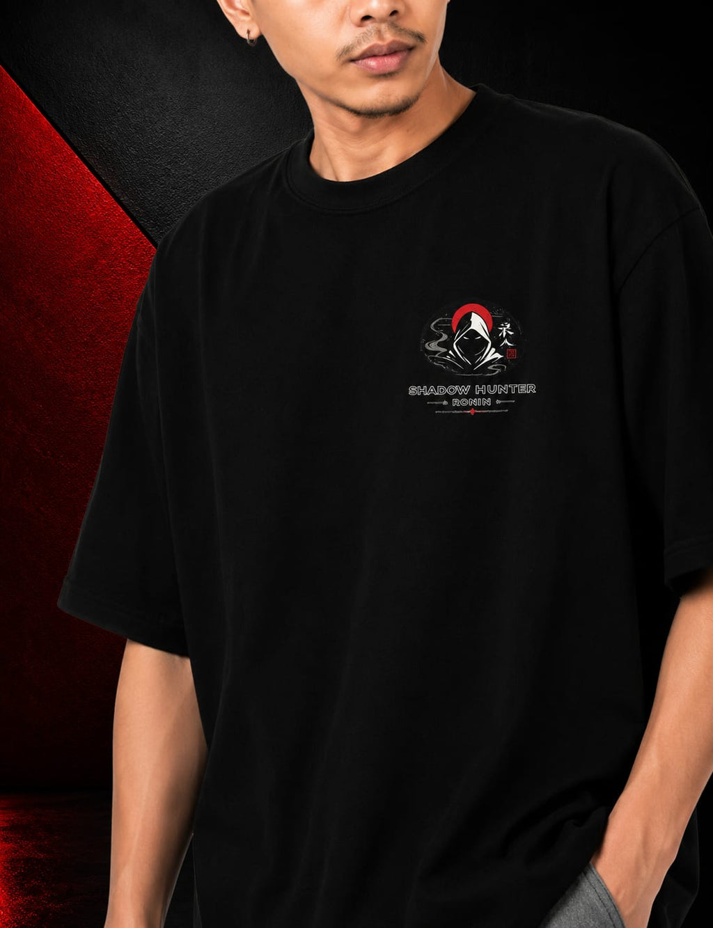 SHADOW HUNTER Oversized Anime T-Shirt | 240 GSM Premium Terry Cotton