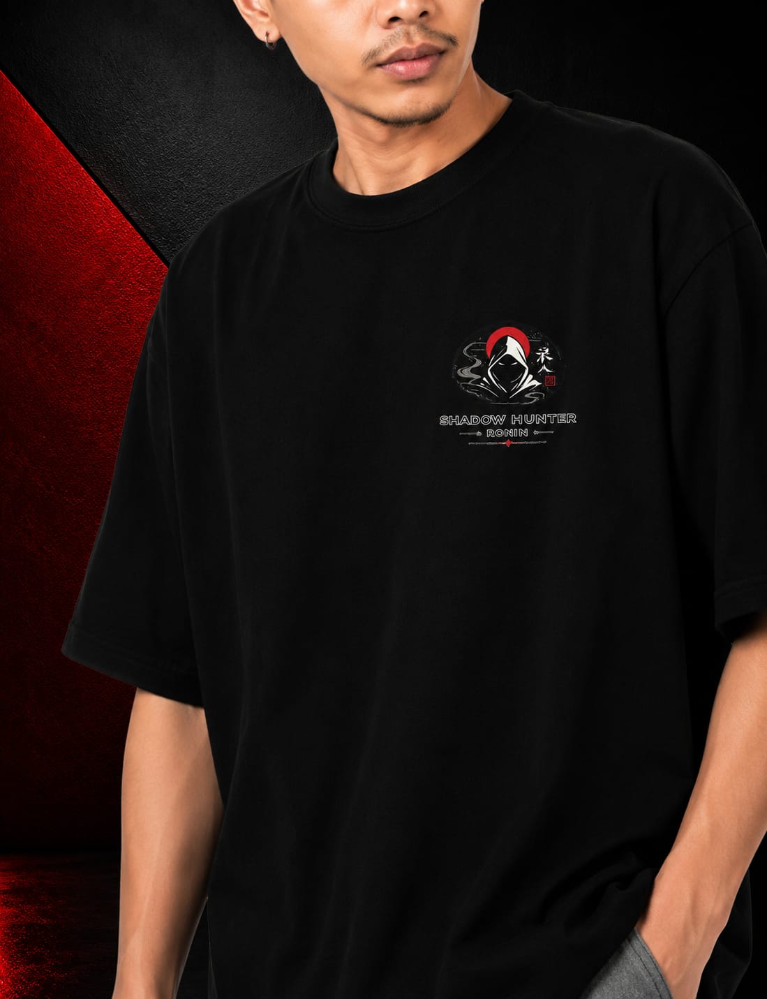 SHADOW HUNTER Oversized Anime T-Shirt | 240 GSM Premium Terry Cotton